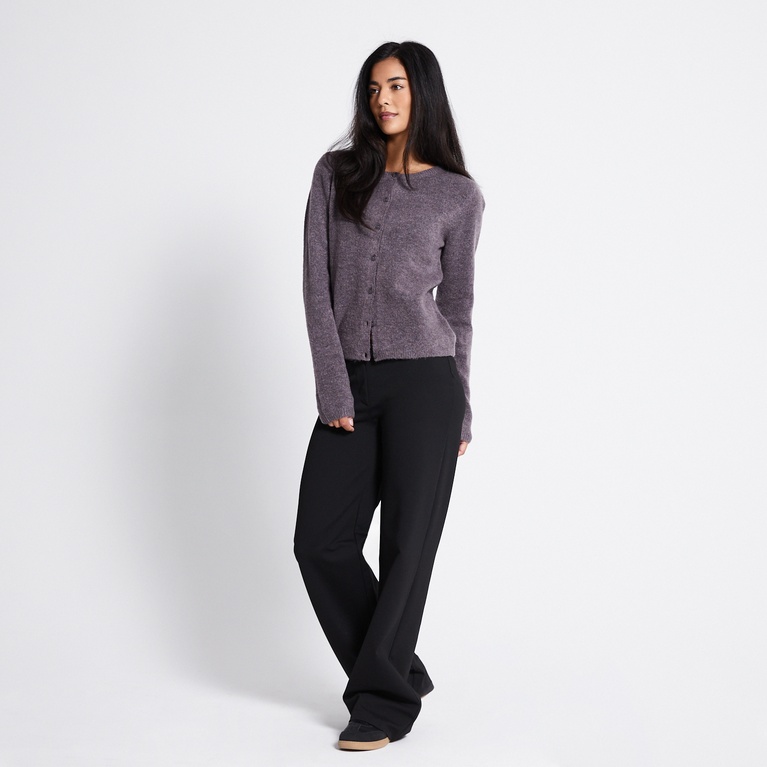Basic knit cardigan "Audrey" Heather Purple